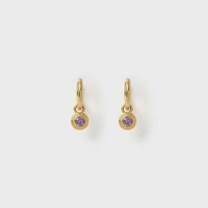 Arms Of Eve: Crushed Birthstone Earrings - February Amethyst