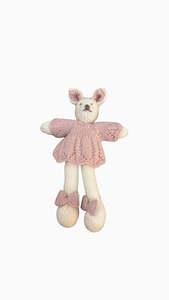 Wendys Handknitted Mice: Wendy's Handknitted Mouse Girl - Baby Pink