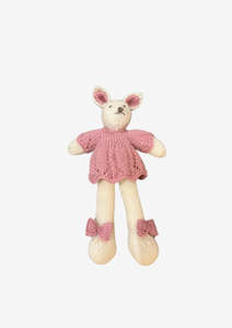 Wendys Handknitted Mice: Wendy's Hand Knitted Mouse Girl - Rose
