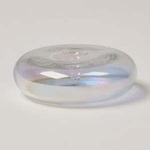 Homewares: Glass Vessel Incense Holder - IRIDESCENT