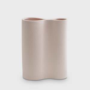 Ceramics: Ribbed Infinity Vase Medium Nude