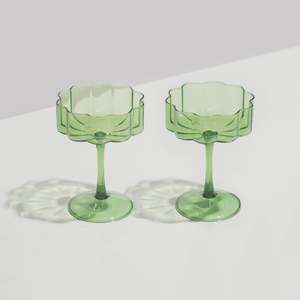 Homewares: Wave Coupes Green