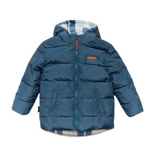 Clothing: Reversible Eco-Puffer | Blue Plaid