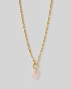 Violet Heart Necklace - Rose Quartz
