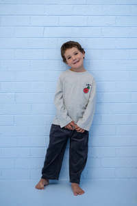 Baby 1: Organic Fruit Salad LS Tee - Grey Marle