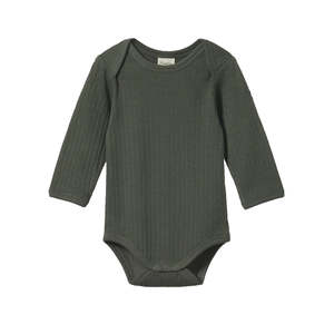Baby 1: Pointelle Long Sleeve Bodysuit | Thyme