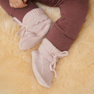 Baby 1: Teddy Booties | Rose Dust