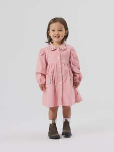 Wild Strawberry Corduroy Collar Dress