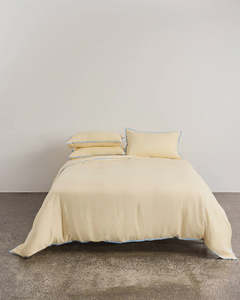 Homewares: Linen Quilt Cover - Butter | King Size