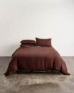 Homewares: Linen Quilt Cover - Brown Sugar | King Size