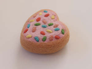 Pink Heart Sprinkle Donut