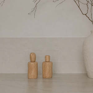 Kitchen: Wavy salt and pepper shakers | Natural