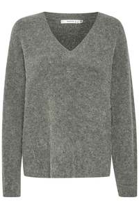 Gestuz V-Neck Knit - Grey