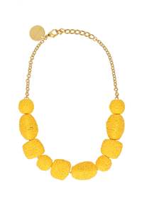 Vanessa Baroni Raffia Necklace - Yellow