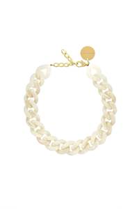 Vanessa Baroni Flat Chain Necklace - Pearl Marble