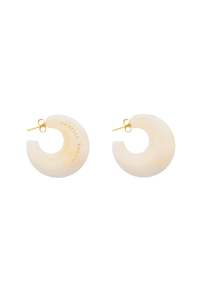 Vanessa Baroni: Vanessa Baroni Moon Earrings - Pearl Marble