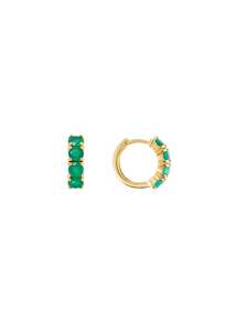 Fairley: Fairley Agate Hoops - Gold