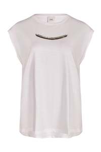 Husk Beaded Tee - White