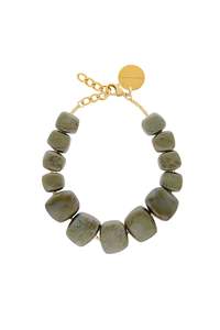 Vanessa Baroni: Vanessa Baroni Shaped Necklace - Olive