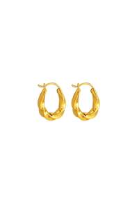 Full Price Husk Jewellery: Husk Twist Hoops - Gold