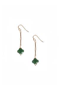 Gifts For Her: Alouette Design Clover Earring - Emerald