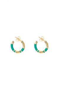 Aurelie Bidermann Positano Mini Hoops - Emerald