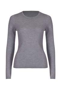 Husk Knitwear: Husk MERINO CREW - Grey Marle