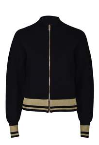 Husk Knit Bomber - Black & Gold