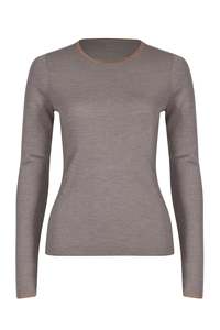 Essentials: Husk Merino Crew - Stone Strp