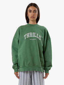 Womens Hoodies Sweats: Thrills Hard Knocks Cocoon Panel Crew