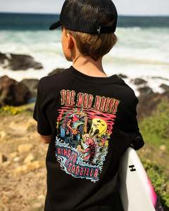 Boys Tops: The Mad Hueys King Cod Codzilla Boys Tee