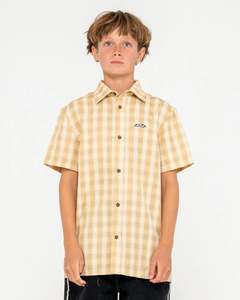 Boys Tops: Rusty Datsun Check Short Sleeve Shirt Boys
