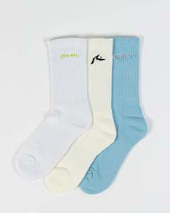 Mens Socks: Rusty Repeat Crew 3-Sock Pack