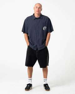 Mens Shorts: Rusty Flip Daddy 2.0 Jort-Black Out