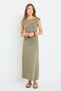 Stories be Told Rouched Midi Dress