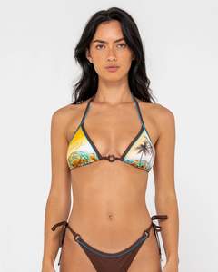 Womens Swimwear: Rusty La Cabana Contrast Tri Bikini Top