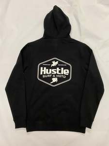 Hustle: Hustle Stamp H.B Logo Hoodie - Black/White