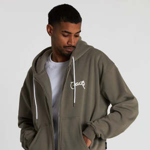 Crate Mens Scripted Zip Superfleece Hoodie