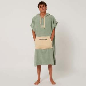 Ocean & Earth Daybreak Mens Hooded Poncho Sage