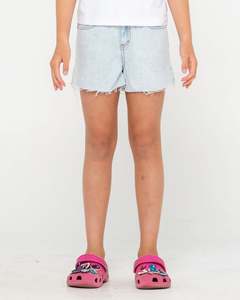 Rusty Penny Kick Flare Denim Short Girls
