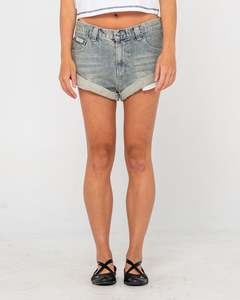 Womens Shorts Skirts: Rusty Pheonix Low Rise Denim Mini Short