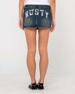 Rusty Norty Low Rise Denim Micro Mini Skirt