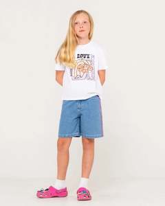 Girls Clothing: Rusty Flip Girl Low Rise Wide Leg Denim Jort