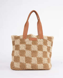 Bags: Rusty Checkmate Straw Beach Bag