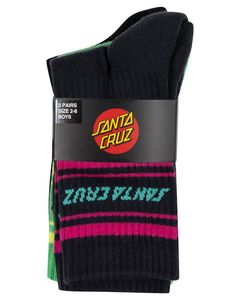 Santa Cruz Multi Split Strip Crew Sock 3 Pack
