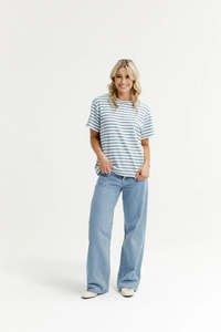 Womens Tops: Homelee Chris Tee-Sky Stripes