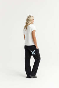 Homlee Avenue Pants-Black with Sapphire/Ivory X