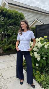 Womens Pants Leggings: Junkfood Florence Dark Blue Jean