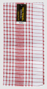 Tools For The Job: XL Cotton Tea Towel Red/White 55x75cm