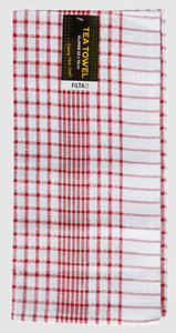 Tools For The Job: XL Cotton Tea Towel Red/White 55x75cm